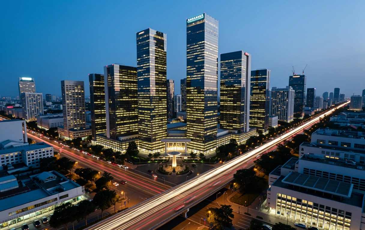 Jakarta Business District at Night